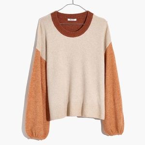 NWT Madewell Colorblock Payton Pullover Sweater in Coziest Yarn Size XS